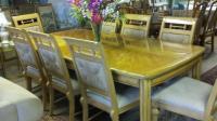 Large table with fold-down leafand 8 chairs  $1065.jpg